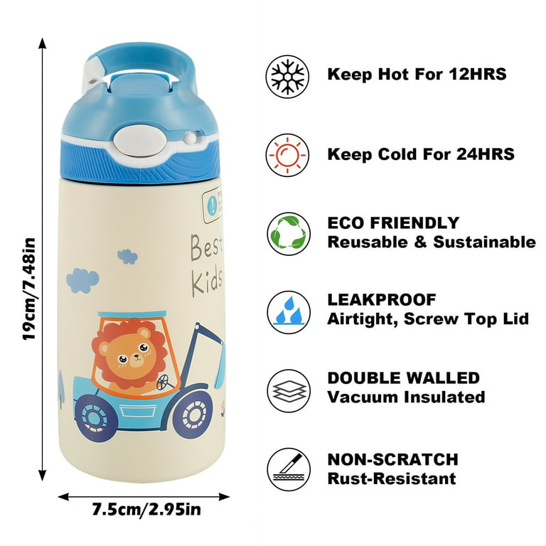 OROMYO Kids Water Bottle 300ML Double Walled Insulated Toddler