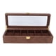 thumbnail image 4 of Caja organizadora de almacenamiento de joyería y reloj de madera Vintage con 6 ranuras, caja contenedor de almacenamiento para exhibición, 4 of 14