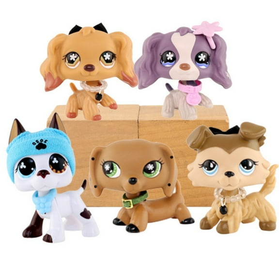 Mini lps Shop Dog Sets Cocker Spaniel #575 #1209 Dachshund Great Dane #577 Collie#893 with Cute Accessories