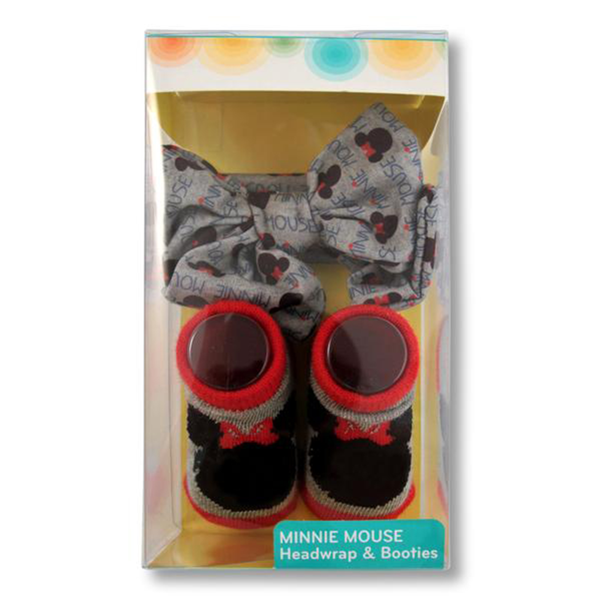 Disney Minnie Mouse Headwrap and Booties Gift Set Baby Girls Ages 0-12M