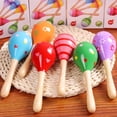 thumbnail image 5 of 8 Uds. Mini sonajeros de madera para Maracas, agitador de huevos, recuerdo de fiesta Musical para niños, agitador para bebé, juguete maraca de arena (patrón de colores aleatorios), 5 of 5