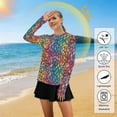 thumbnail image 5 of FORMRS Womens Long Sleeve Shirts UPF 50+ Sun Protection Quick Dry Fishing Hiking Tops, Size S-2XL, Colorful Dragon Scales Pattern, 5 of 8