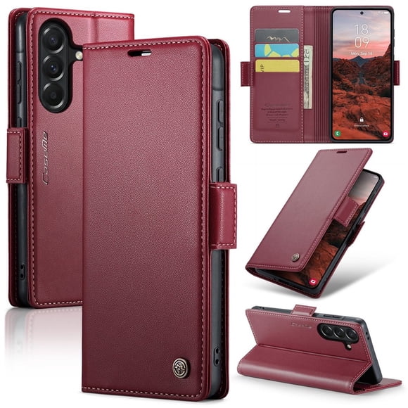 Funda de Cuero CaseMe para Samsung Galaxy A37 5G Tipo Billetera con Bloqueo RFID, para Samsung Galaxy A37 5G Tipo Billetera para Mujer Hombres Tarjetero Cierre Magnético Soporte Tipo Kickstand Funda