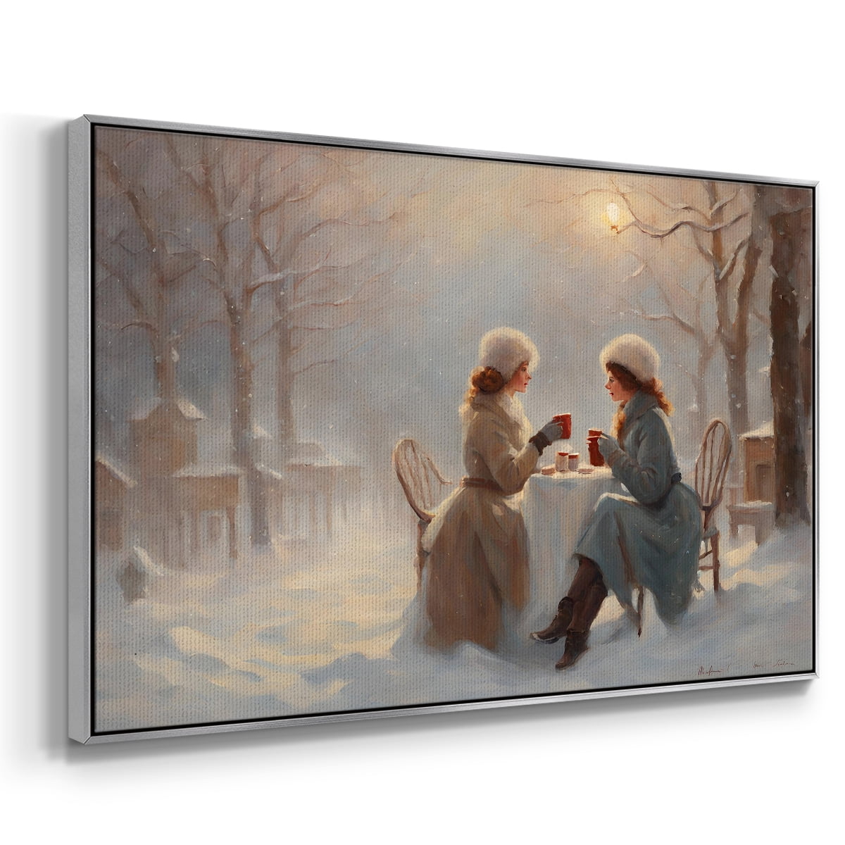Vintage Landscape-CXC By Wexford Home Framed in Silver Wood Gallery Wrapped Canvas 27 in. x 41 in.