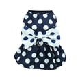 thumbnail image 6 of Pet Vest Style Dress – Polka Dot Pattern with Bowknot Decor, Breathable Puppy Clothes with Traction Ring, 6 of 8