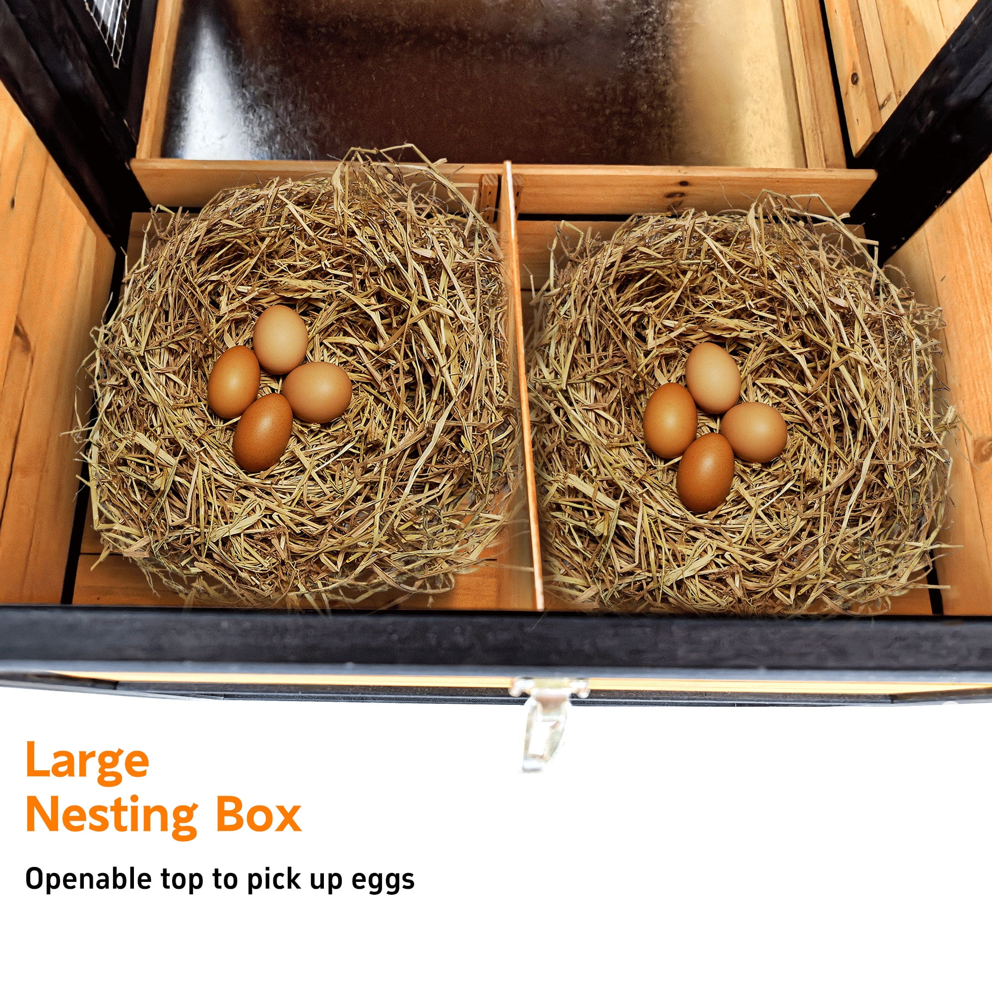 MAYEERTY 150" Black Large Wooden Chicken Coop with Run, Nesting Boxes Pull-Out Tray Sliding Door for 4-6 Chickens