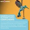 thumbnail image 3 of Happy Gardens Handcrafted Hummingbird Steel Wind Ornament & Bell (Hand Painted Multicolor Floral Finish) Rustic with Metal Hook Hanging 1-Pack, 3 of 7