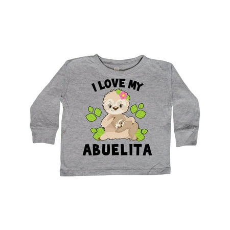 

Inktastic Cute Sloth I Love My Abuelita with Green Leaves Gift Toddler Boy or Toddler Girl Long Sleeve T-Shirt
