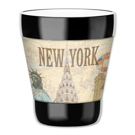 

Mugzie 12-Ounce Low Ball Tumbler Drink Cup with Removable Insulated Wetsuit Cover - New York