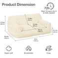 thumbnail image 2 of PamapicLife Plush Fluffy Foam Filled Bean Bag Chair, White, 2 of 7