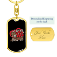 thumbnail image 3 of Cat Mom Heart Paw Stainless Steel or 18k Gold Premium Swivel Dog Tag Keychain, 3 of 8