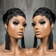 thumbnail image 1 of Peluca Nigteye Pixie Cut Short Bob, cabello humano liso, negro, 1 of 6