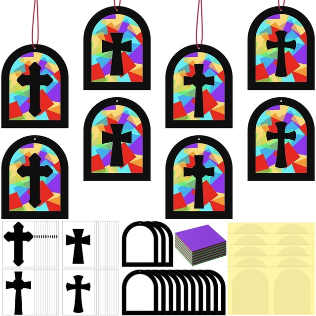 Kit de manualidades con forma de cruz religiosa Chiisong con papel de seda