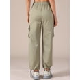 thumbnail image 4 of DARING DIVA Women's Cargo Joggers Streetwear Pockets Casual Pants X-Small Grey Khaki, 4 of 6