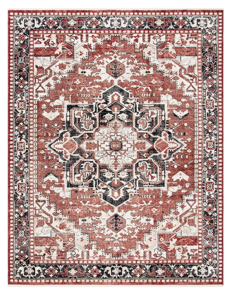 Rectangular Area Rug in Rust and Black (7 ft. 7 in. L x 5 ft. 3 in. W