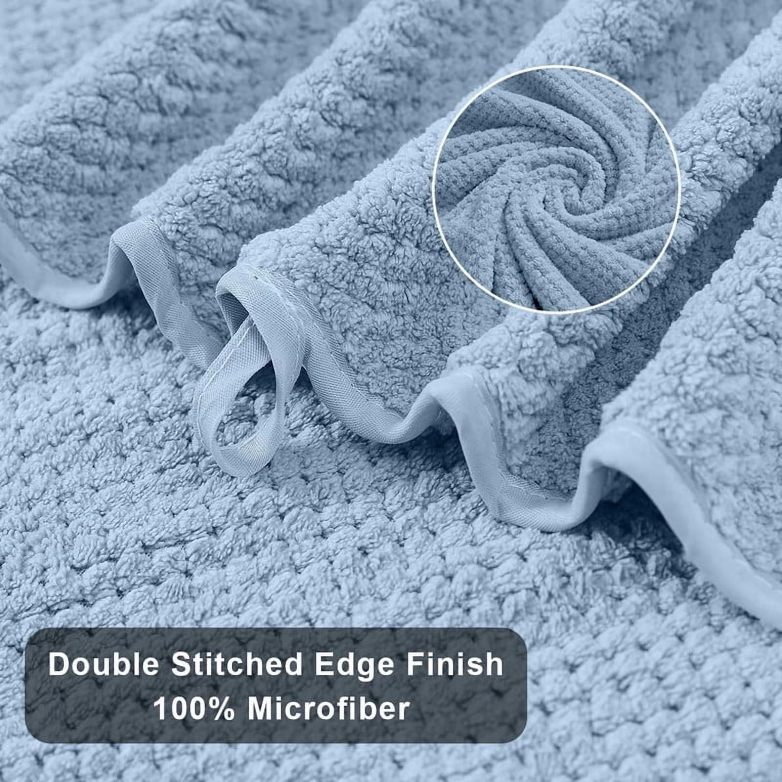 Blue Bath Towels, 4 Pack Oversized Bath Sheet Towels by Muddy Cat Home - 600 GSM, Ultra Soft
