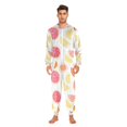thumbnail image 3 of FORMRS Onesies Pajama for Adults Unisex Hoodie Winter Jumpsuit One Piece Sleepwear, Sizes S-2XL, White Grapefruit Slices, 3 of 7