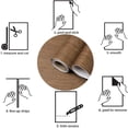 thumbnail image 4 of PVC Wood‑Grain Self‑Adhesive Wallpaper – Peel‑and‑Stick Waterproof Vinyl Liner Removable Easy Install Rustic Wood‑Look Roll 23.6"×118.1" for Kitchen, Furniture Wall, 4 of 10