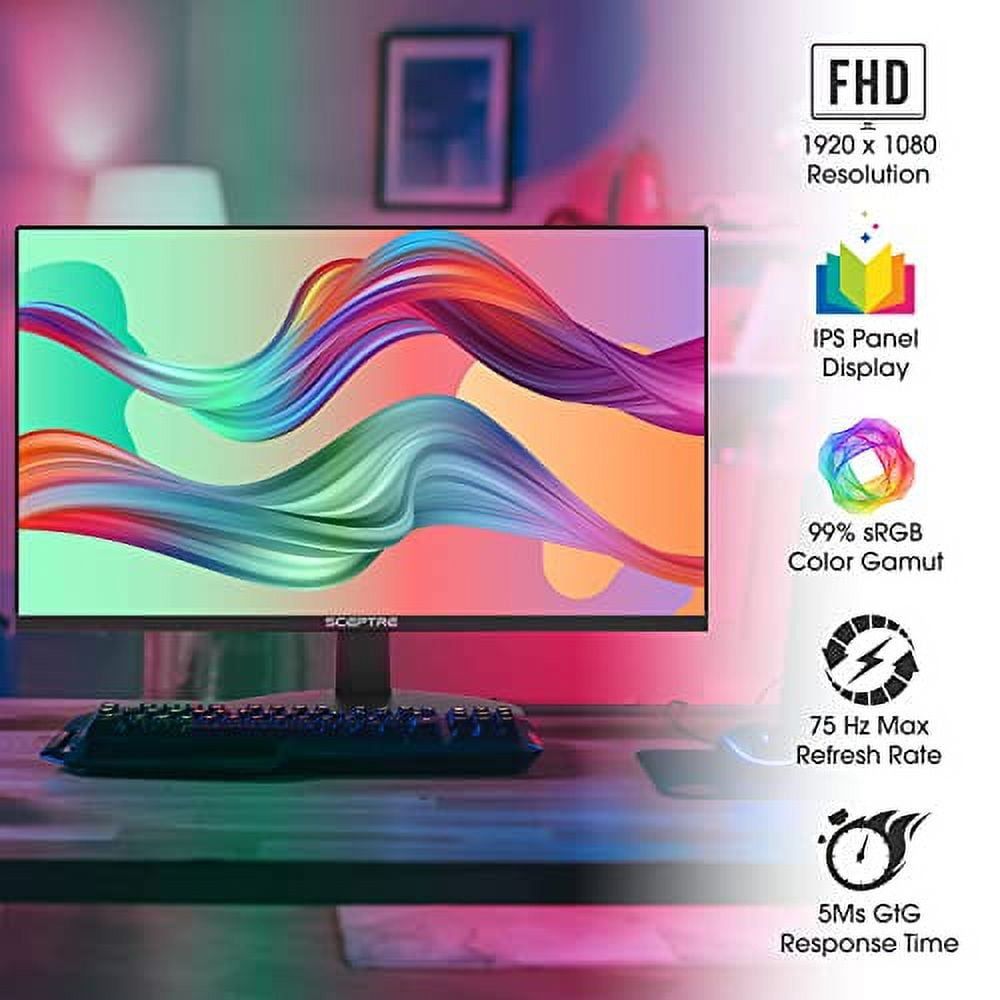 Sceptre 27" 1080p LED Tiltable Computer Monitor, Machine Black, E278W-FPT