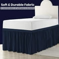 thumbnail image 3 of Dorm Bed Skirt Twin XL 50" Drop, College Dorm Room Bed Skirts Easy to Put On Twin XL Size Dust Ruffle Dorm Sized Bed Skirts, 600TC Egyptian Cotton Bed Skirt, (Navy Blue, Twin-XL - 50" Drop), 3 of 6