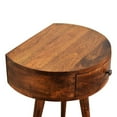 thumbnail image 3 of Crafted Nightstand - Solid Wood Chestnut Semi Circle With Bright Shiny Drawer Knob Design Dazzling For Home Detail, 3 of 6