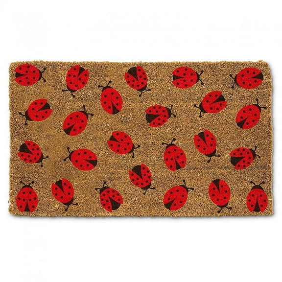 Abbott Allover Ladybugs Doormat, 18x30 in – Heavy-Duty Coir & PVC Indoor/Outdoor Entry Mat, All Weather-Resistant Welcome for Front or Back Door