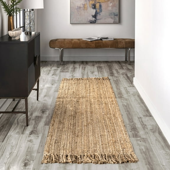 nuLOOM Daniela Chunky Jute Natural 2' 6" x 10' Farmhouse Runner Rug