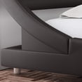 thumbnail image 4 of Amolife King Size Modern Platform Bed Frame with Adjustable Headboard, Faux Leather, Dark Brown, 4 of 7