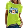 thumbnail image 1 of Camiseta holgada cómoda debajo de la cintura con cuello redondo y estampado elegante para mujer, blusa de manga corta, Tops informales OAVQHLG3B Store lin121212, 1 of 5