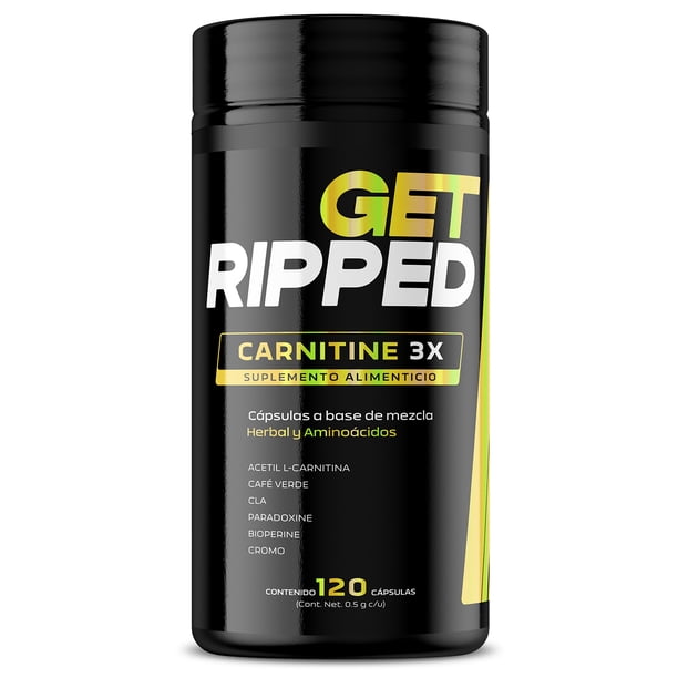 Carnitina 3x 120 Caps Cla Y Café Verde Quemador Get Ripped GET RIPPED Cápsulas
