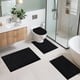thumbnail image 5 of MeyJey Juego de 4 Tapetes de Baño, Tapetes de Baño, Tapete de Baño de Microfibra Antideslizante, Ultra Suave, con Contorno en Forma de U, Tapete de Baño para Baño, Ducha en el Suelo Interior, Negro, 5 of 14