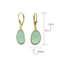 thumbnail image 4 of Bling Jewelry Womens Elegant Oval Pastel Stone Dangle Earrings Pink Aqua Mint Green 14K Gold-Plated, 4 of 6