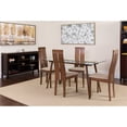thumbnail image 2 of Flash Furniture Roseville 5-Piece Wood Dining Table Set with Glass Top and Clean Line Wood Dining Chairs - Padded Seats-Color:Clear/Walnut,Material:Beechwood, 2 of 2