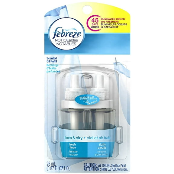 Febreze NOTICEables Dual Refill Scented Oils, Linen & Sky 0.87 oz (Pack of 3)