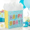 thumbnail image 2 of Hallmark Extra-Deep Birthday Aqua Gift Bag (Bubble Lettering), 2 of 6