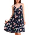 thumbnail image 2 of Aueoeo Floral Printed For Women Summer Thin Sleeveless Suspender Nightgown V-Neck Nightdress Soft Home Clothes, 2 of 9