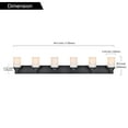 thumbnail image 5 of MELUCEE Black Bathroom Vanity Light Fixtures Over Mirror 6-Light Indoor Up and Down Metal Wall Mount Lamp 44.5 Inches Length Linear Vanity Lights with Milky Glass Shade, 5 of 6