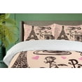 thumbnail image 4 of Ambesonne Eiffel Tower Duvet Cover Sets, Bakery in Paris Eiffel, 2-Queen, Pink Dark Brown, 4 of 7