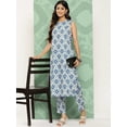 thumbnail image 1 of Janasya Indian Women's Grey Crepe Digital Printed Kurta with Pants, 1 of 1