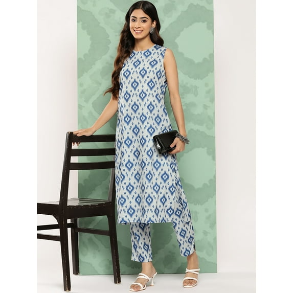 Janasya Indian Women's Grey Crepe Digital Printed Kurta with Pants