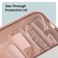 thumbnail image 4 of U Brands Drawer Cable Organizer Box with 7 Compartments, 11 x 4.37 x 2.37 in., White and Pink, 4 of 6