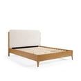 thumbnail image 4 of LuxenHome Quilted Upholstered Headboard with Rubberwood Frame Platform Bed, Queen, 4 of 11