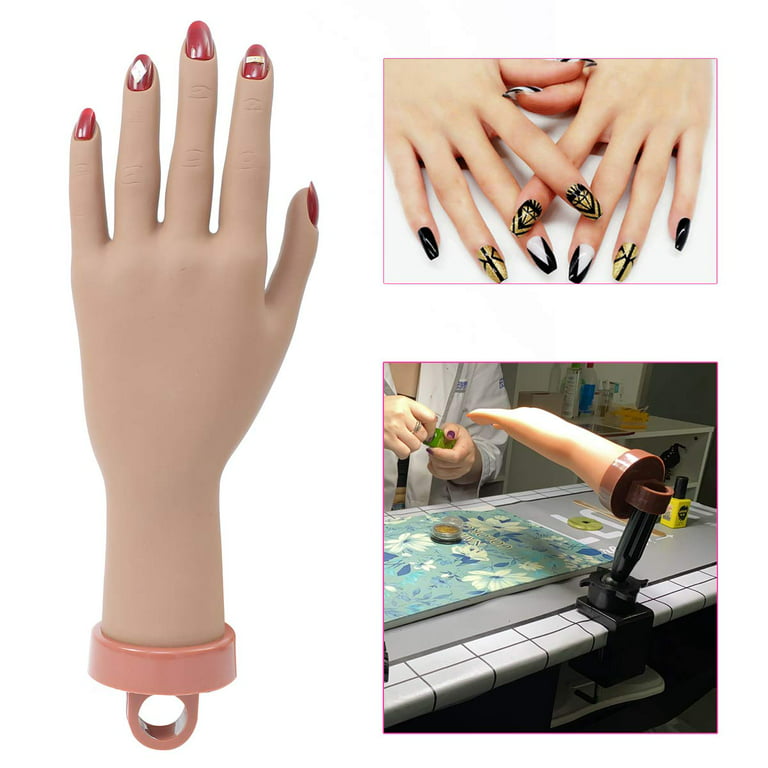 Nail Maniquin Hand for Acrylic Kit,Acrylic Nail Practice Hand Fake Hands to  Practice Fake Nails Mannequin Hands Practice Hand for Nails for Beginners