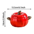 thumbnail image 3 of Pumpkin Shaped Ceramic Soup Bowl with Lid, Oven Safe Casserole Dish with Handles, 13.5oz Fall Thanksgiving Halloween Decorative Serving Bowl for Stew Dessert, 3 of 5
