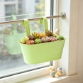 thumbnail image 6 of Railing Planters Outdoor, Metal Hanging Flower Bucket, Indoor Patio Fence Planter Box Balcony Garden Wall Decor Rail Deck Decorative, 6 of 6