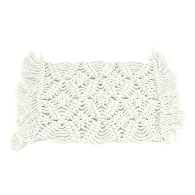 Cojín para taza de café, posavasos con borlas de hilo de algodón, cojín para taza, tapete para taza, valor excepcional