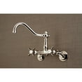 thumbnail image 2 of Kingston Brass KS3226BEX 6-Inch Adjustable Center Wall Mount Kitchen Faucet, Polished Nickel, 2 of 4