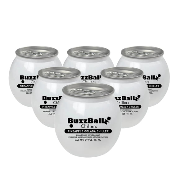Six Pack Bebida Buzzballz Pineapple Colada 187 Ml