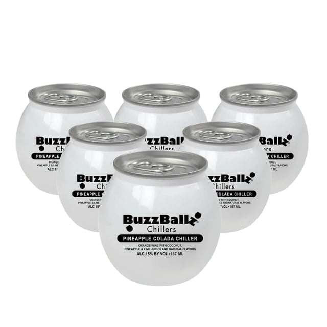 Six Pack Bebida Buzzballz Pineapple Colada 187 Ml BuzzBallz Bebida Alcohólica Preparada