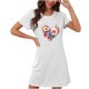 thumbnail image 1 of Camisón corto de talla grande para mujer, camisón de manga corta con estampado de pecho a la moda, camisón para mujer, 1 of 2